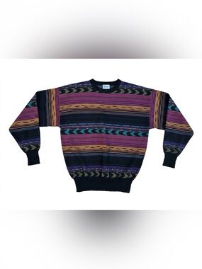 VTG Meister Hagemeister Lert Ski Sweater Mens XL Geometric Aztec Striped Knit